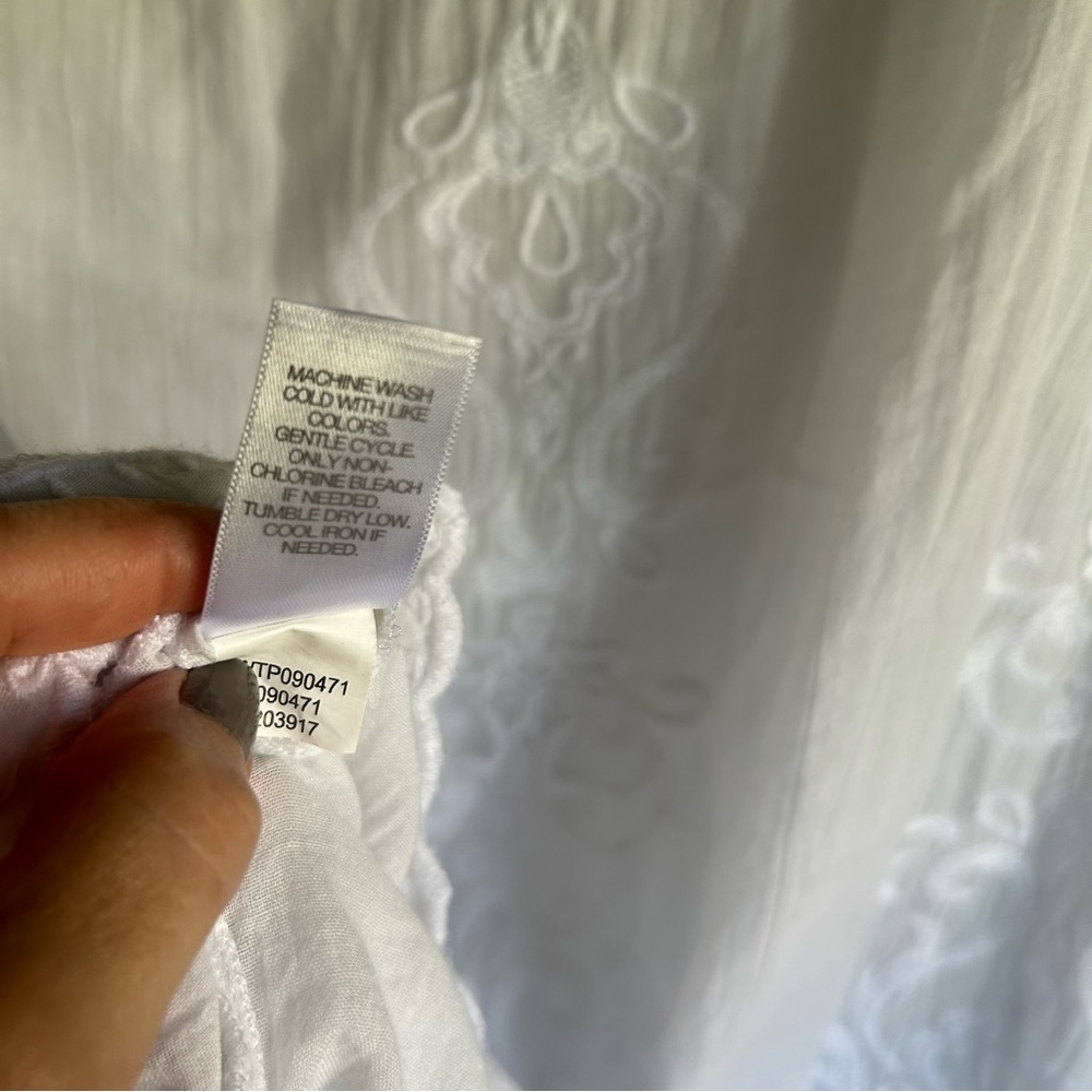 J. Jill White Relaxed Embroidered Blouse - Picture 8 of 8